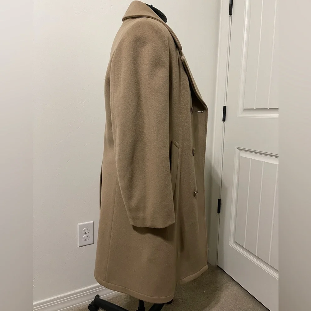 VINTAGE Lakeland 100% Pure Wool Trench Coat, Tan, Size 40 - Picture 4 of 12